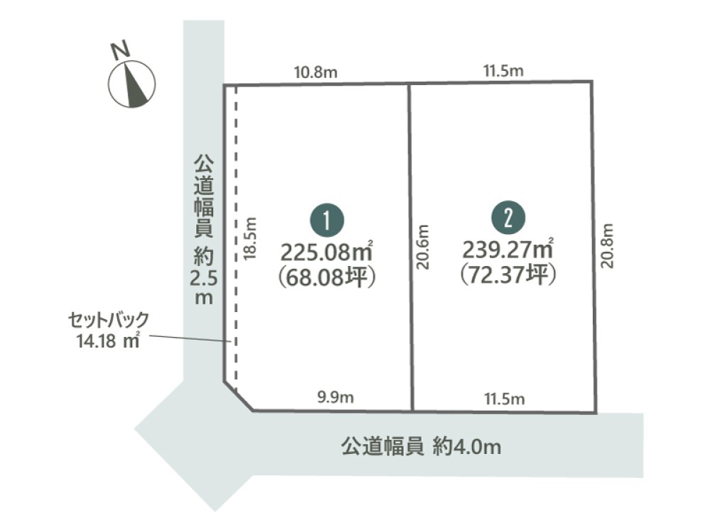 豊橋市北島町　全2区画　1区画 画像1