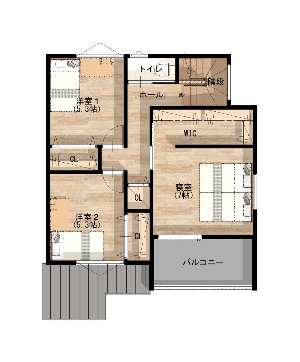 2階間取図※133-Eプラン