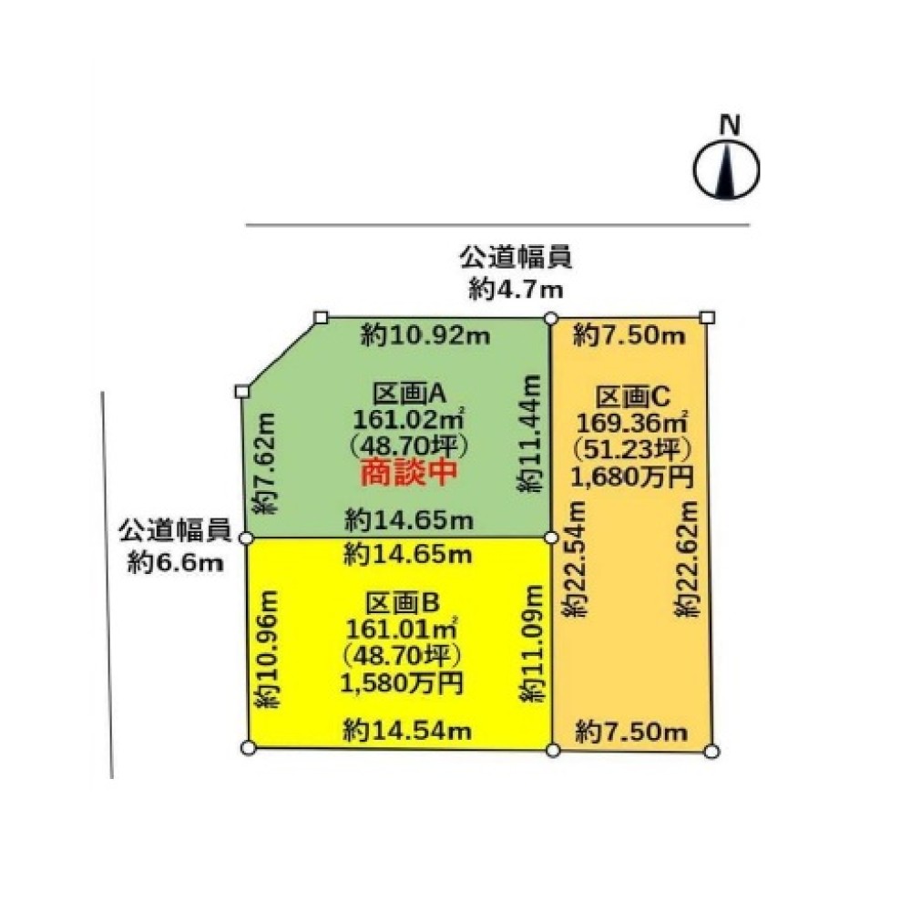 あま市甚目寺五位田　全3区画　区画C 画像1