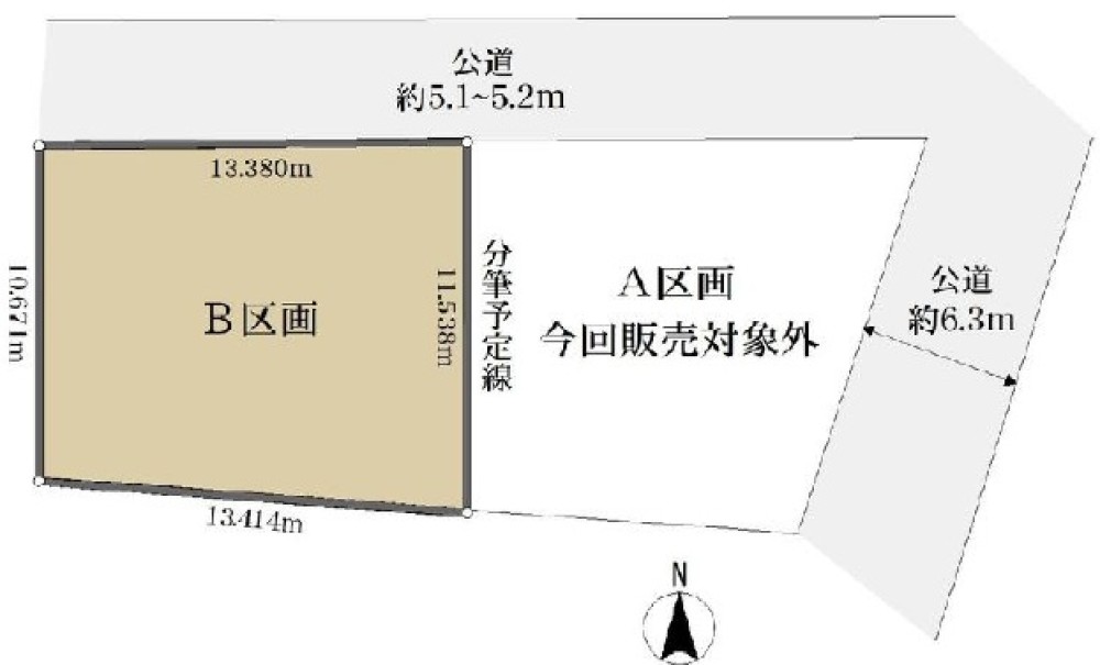 一宮市木曽川町黒田字妙見廻　全2区画　B区画 画像1