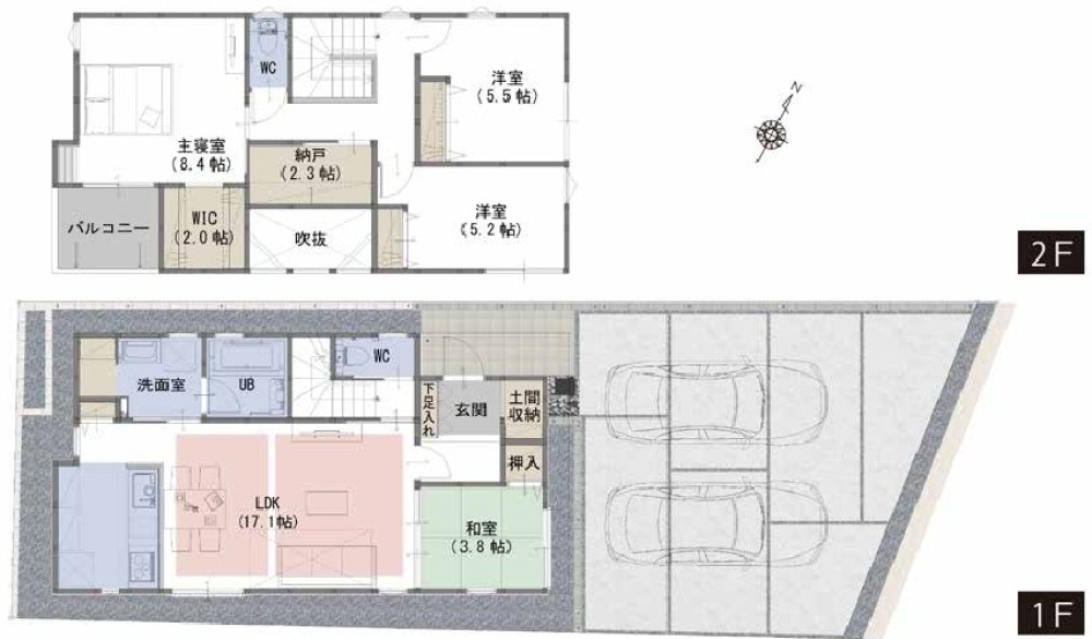 知多郡東浦町大字緒川字宝前庵　全2棟　A号棟 画像2