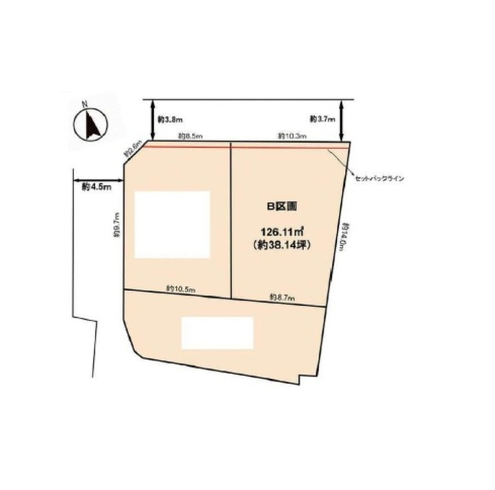 丹羽郡扶桑町高雄　全3区画　B区画 画像1