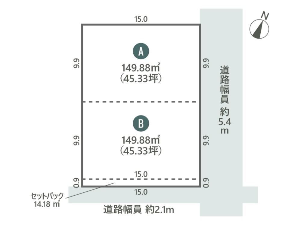 一宮市八町通　全2区画　A区画 画像1