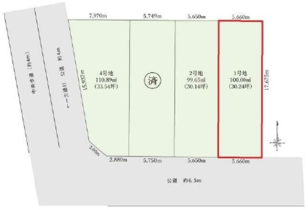 名古屋市中川区打出　10期　全4区画　1号地 画像1