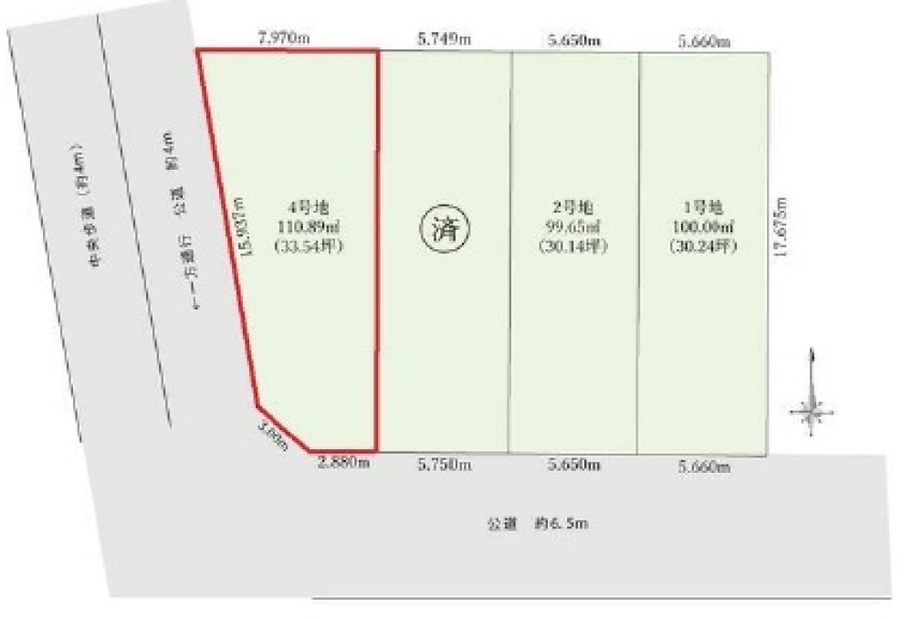 名古屋市中川区打出　10期　全4区画　4号地 画像1
