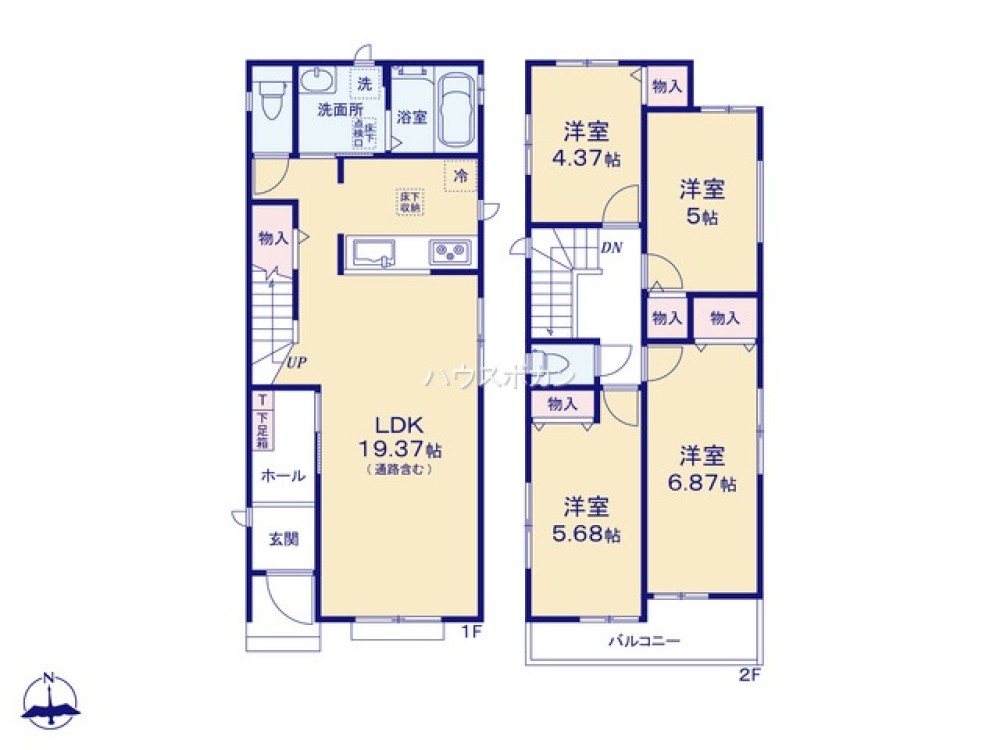 全居室収納豊富・ゆとりのある間取り