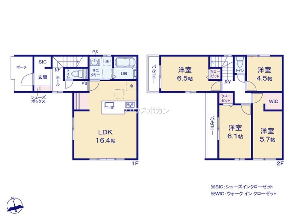 間取りは広々4LDKございます。