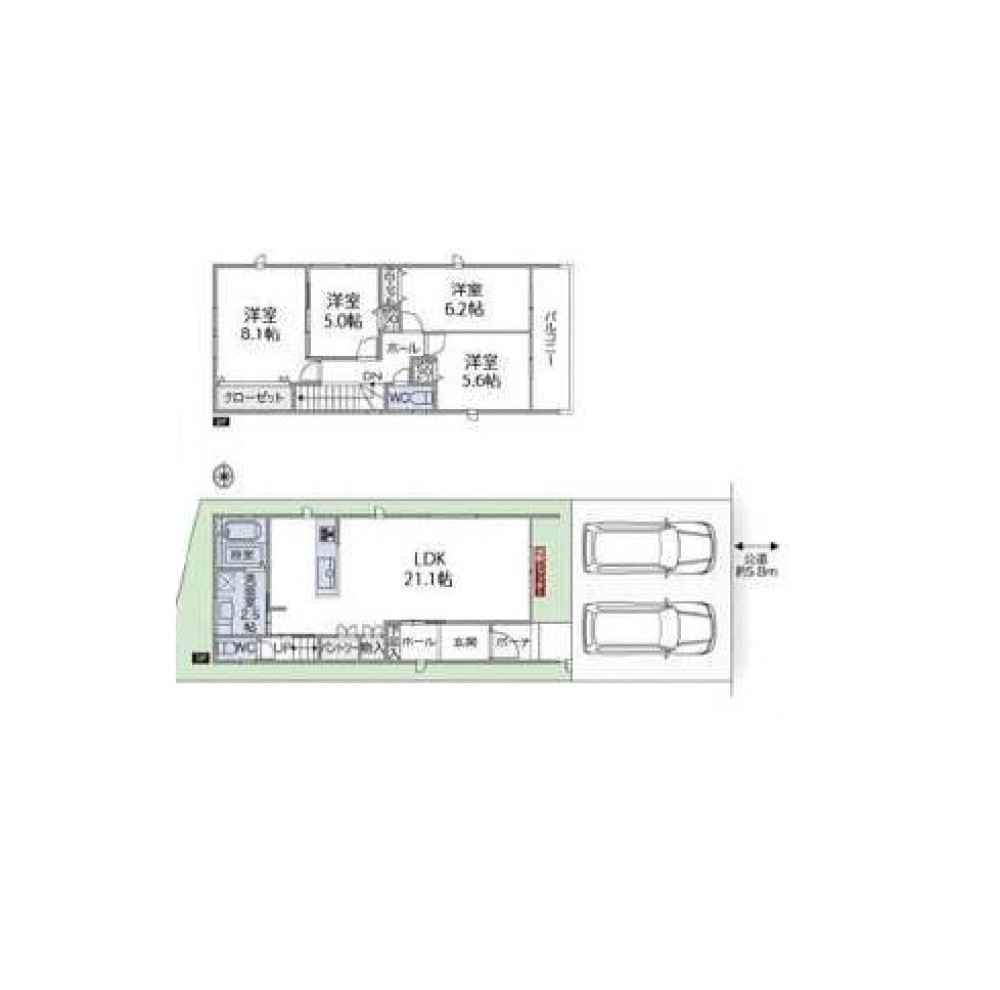 尾張旭市西大道町　全4棟　1号棟 画像2