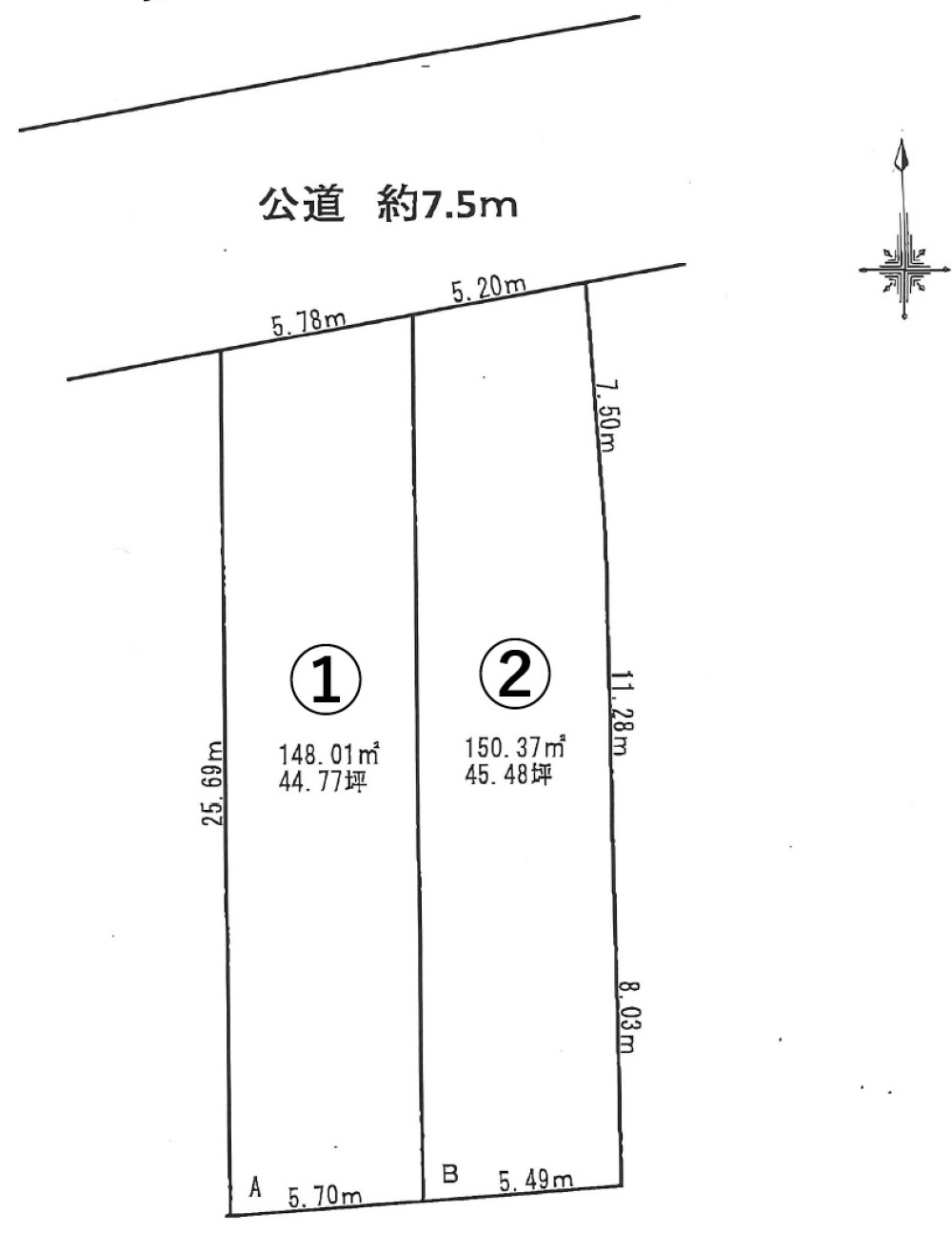 名古屋市港区東茶屋一丁目（港区茶屋新田土地区画整理5街区7番）　全2区画　A区画 画像1