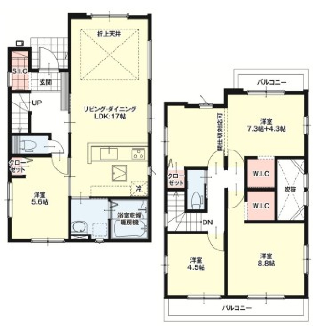 2面バルコニーです！