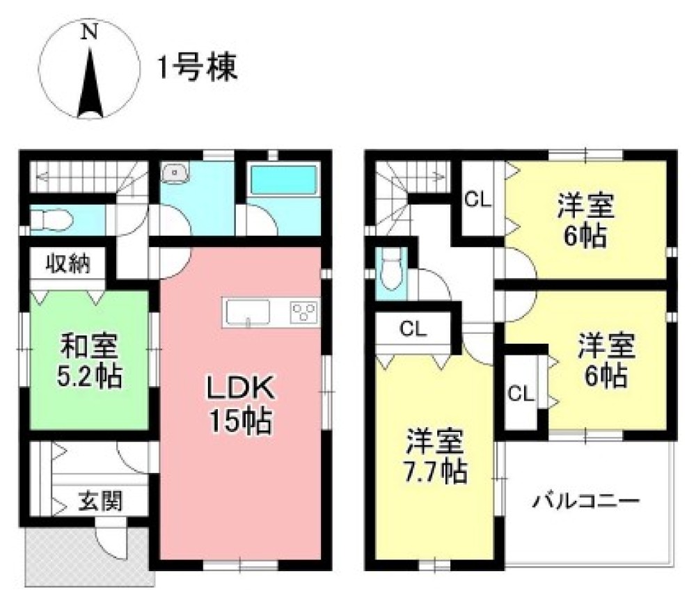豊田市美里三丁目　全2棟　1号棟 画像1