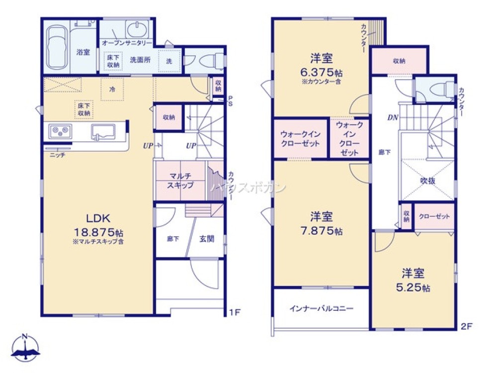 知多市新知斉宮畑　全2棟　1号棟 画像4