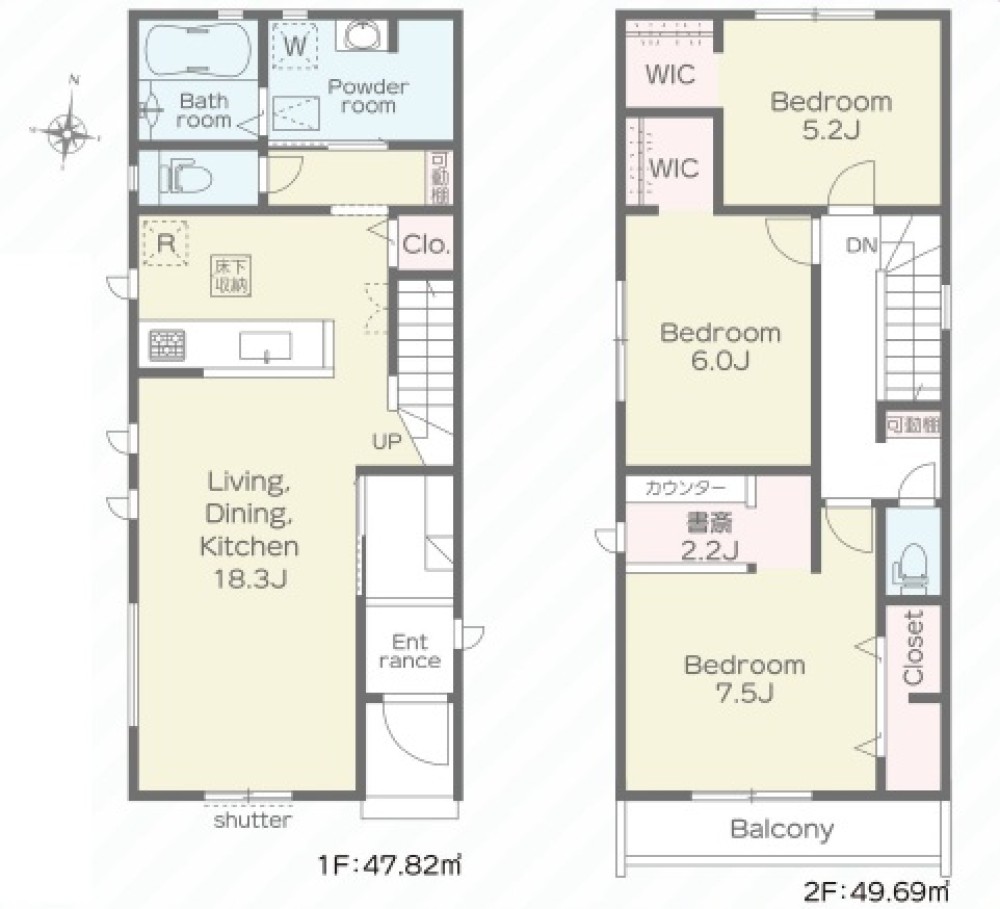 3LDK+2WIC+書斎有り！
