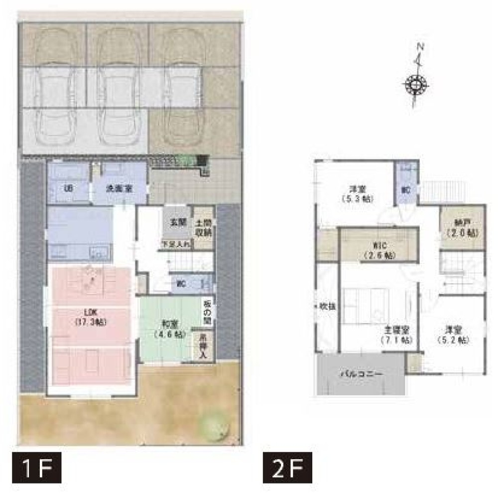 並列3台駐車可能！