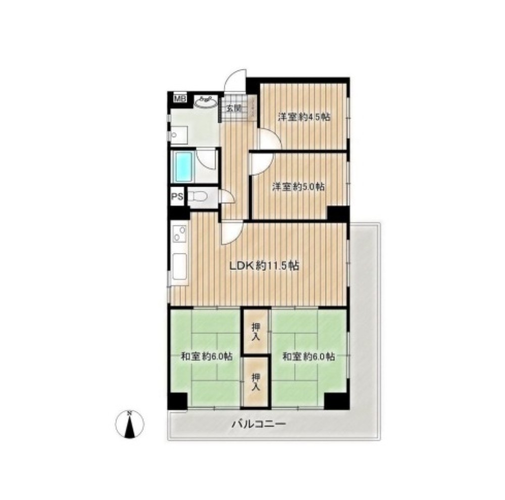 名鉄三郷ハイツ B棟 画像1