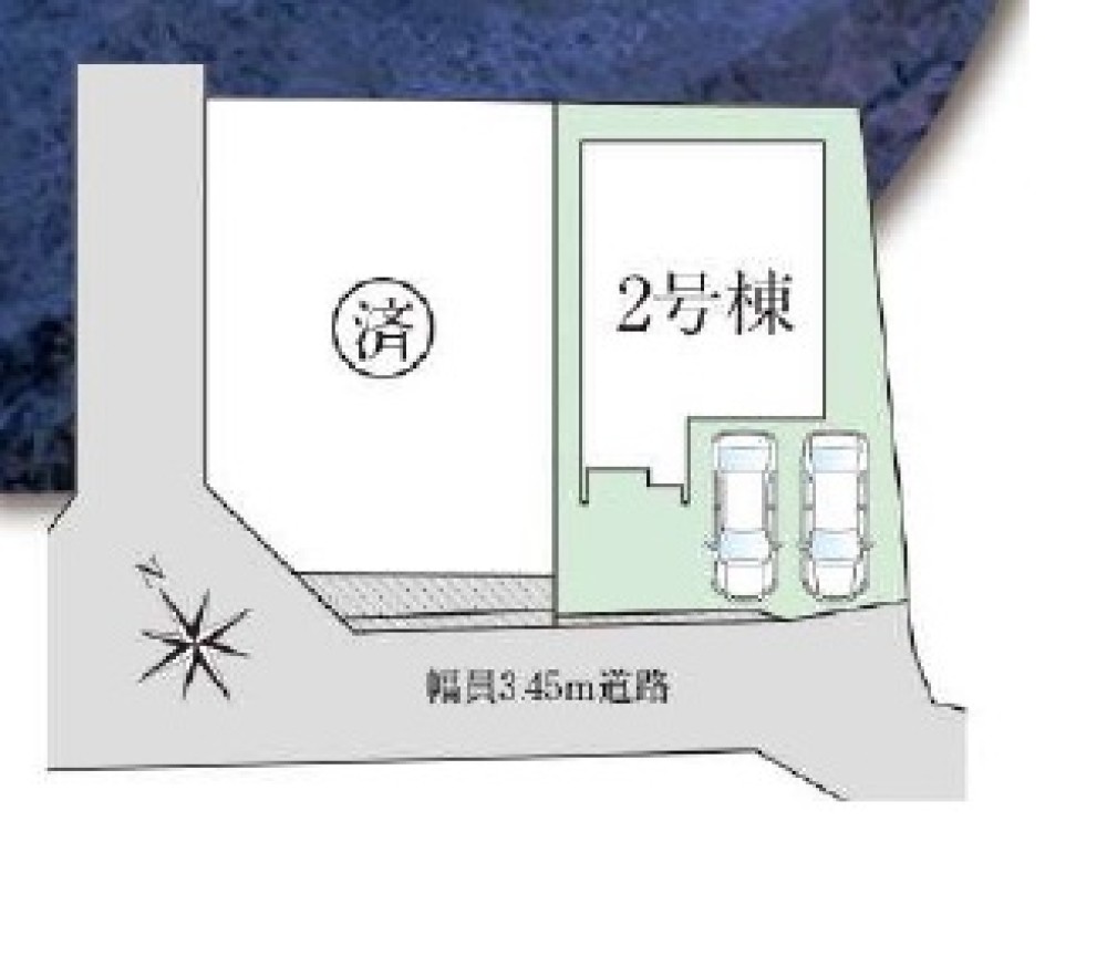 お車の駐車スペース2台分！