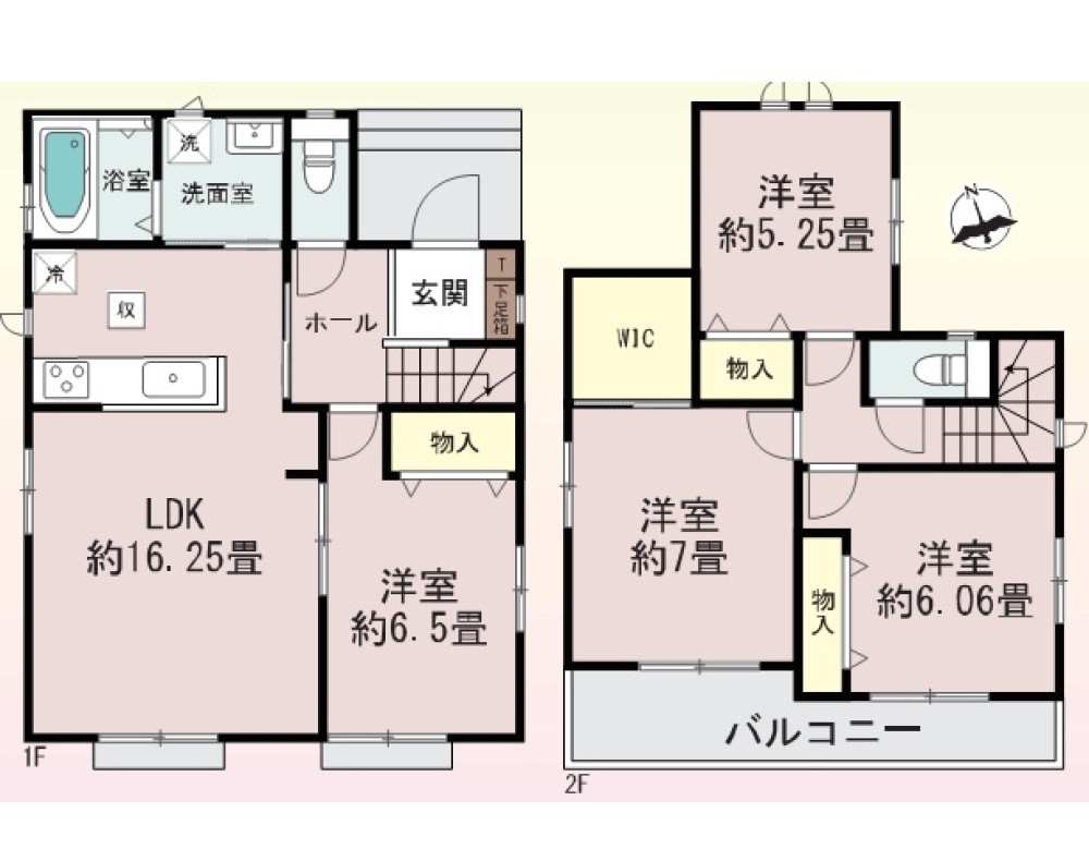 収納豊富・ゆとりのある間取り