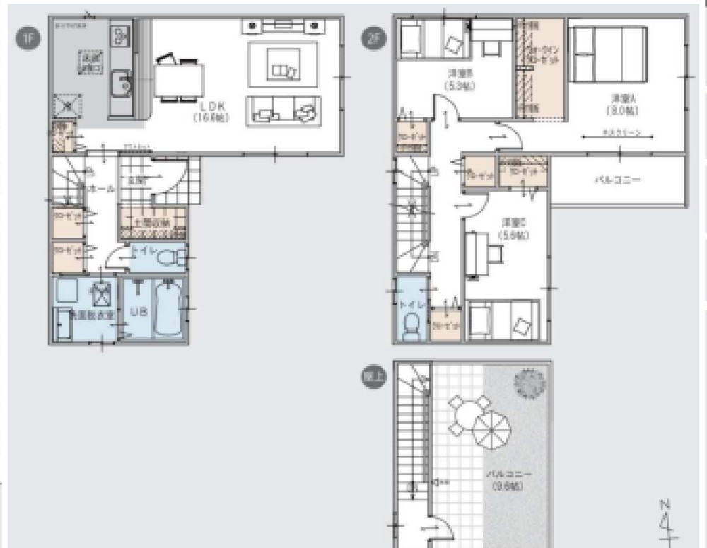 岡崎市矢作町　全2棟　№A 画像1