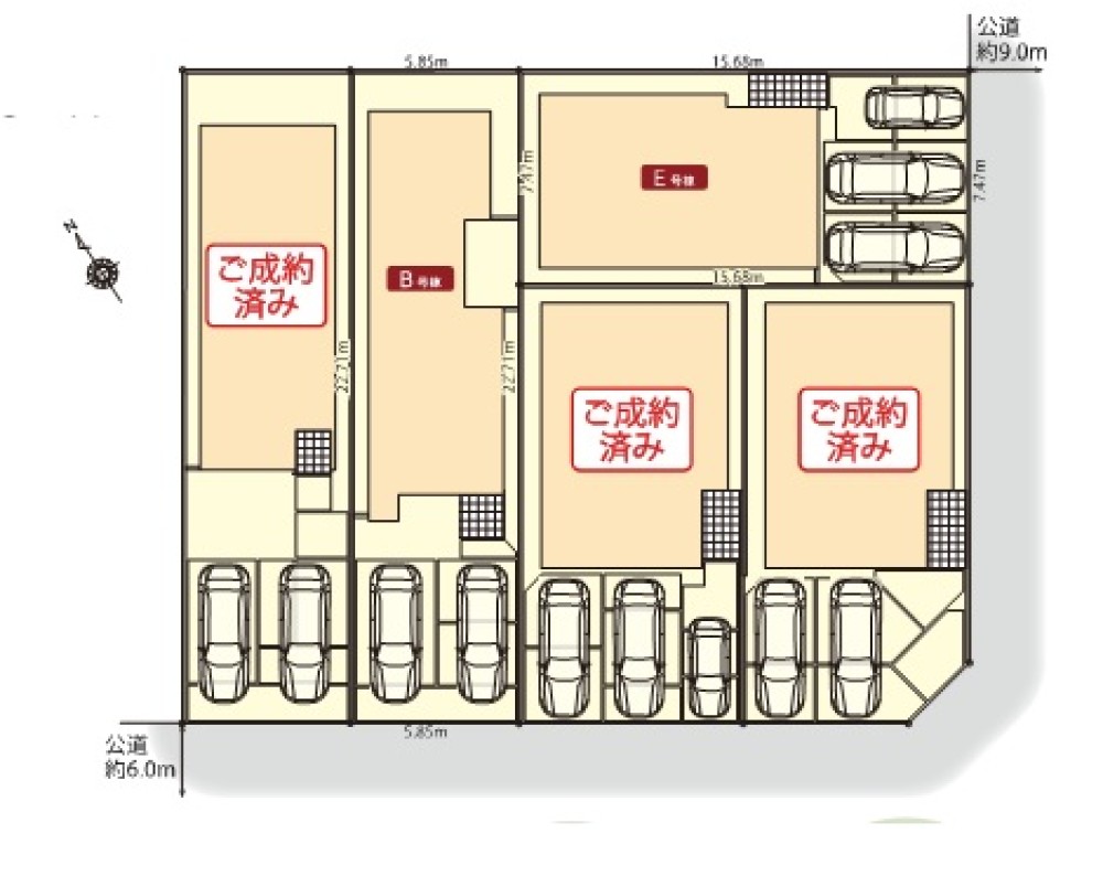 お車の駐車スペース2台分！