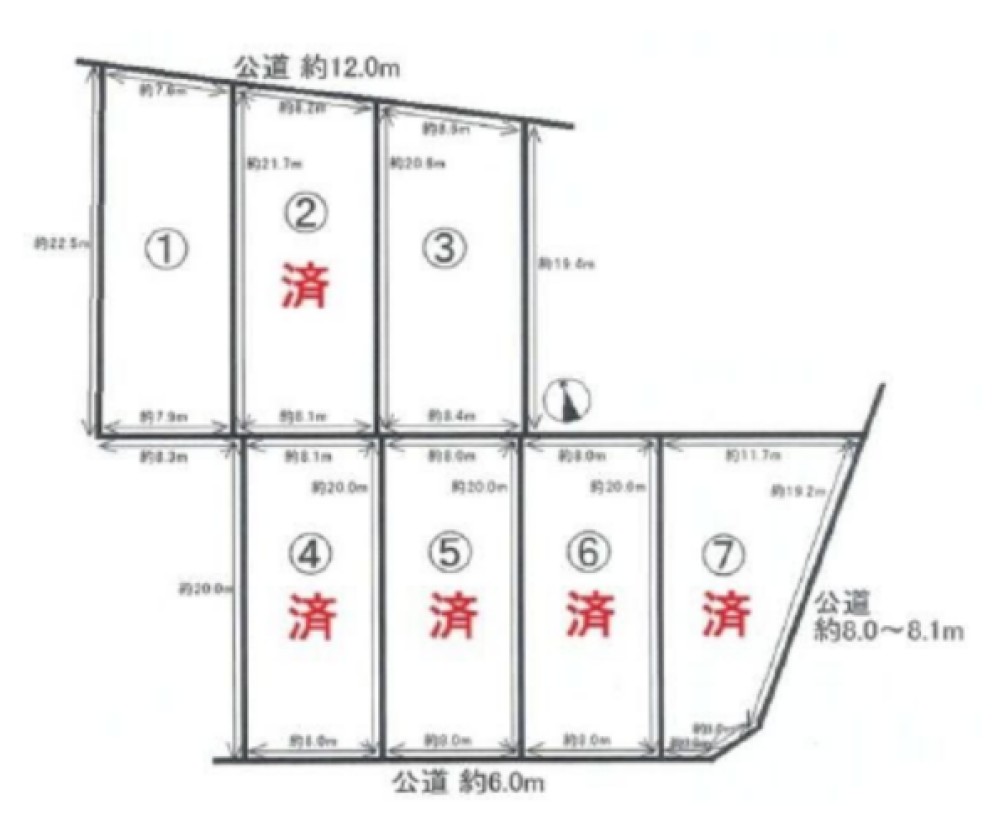 西尾市戸ケ崎二丁目　全7区画　1号地 画像1