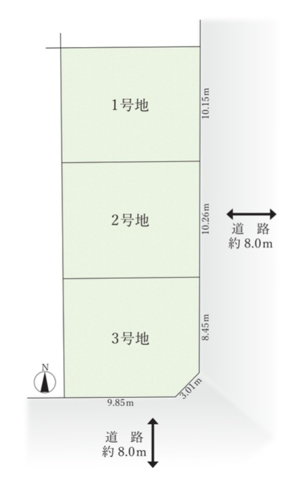 一宮市三ツ井八丁目1期　全3区画　1号地 画像1