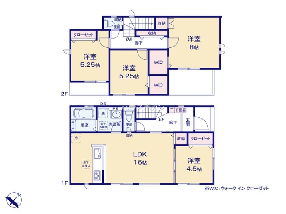 収納豊富・ゆとりのある間取り