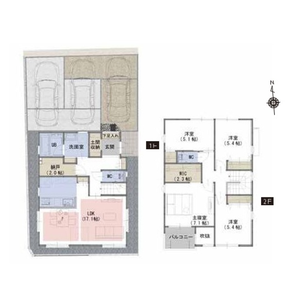 一宮市大和町　3期　全2棟　A号棟 画像2