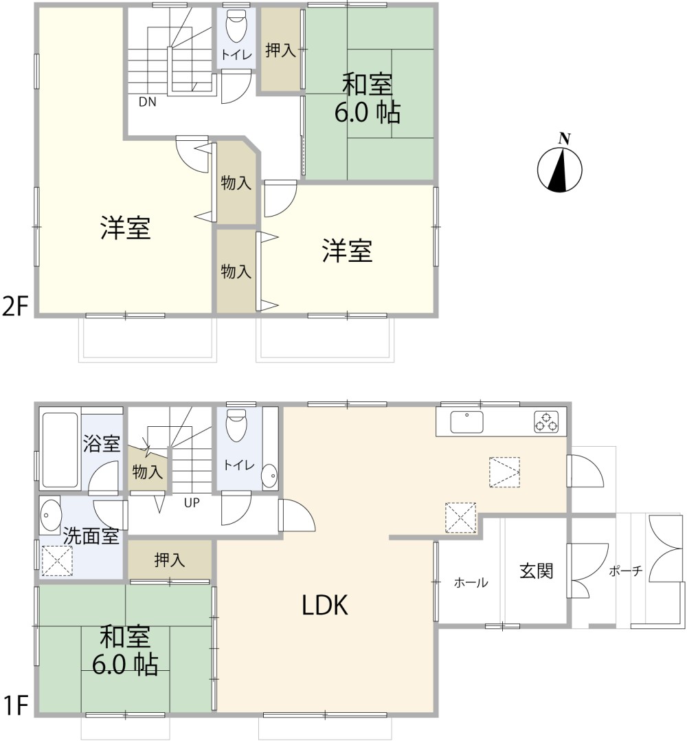 全居室収納付きのため、荷物もスッキリ収納！