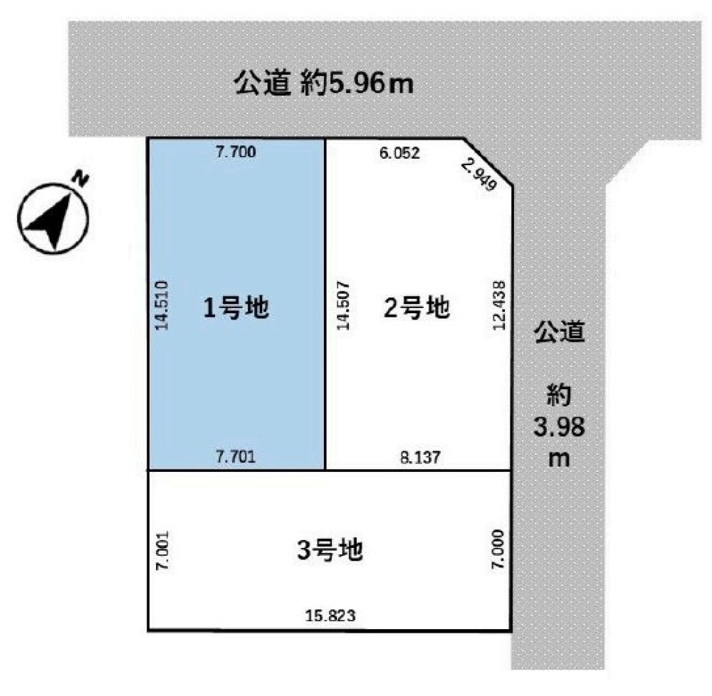 豊明市二村台七丁目　3区画　1号地 画像1
