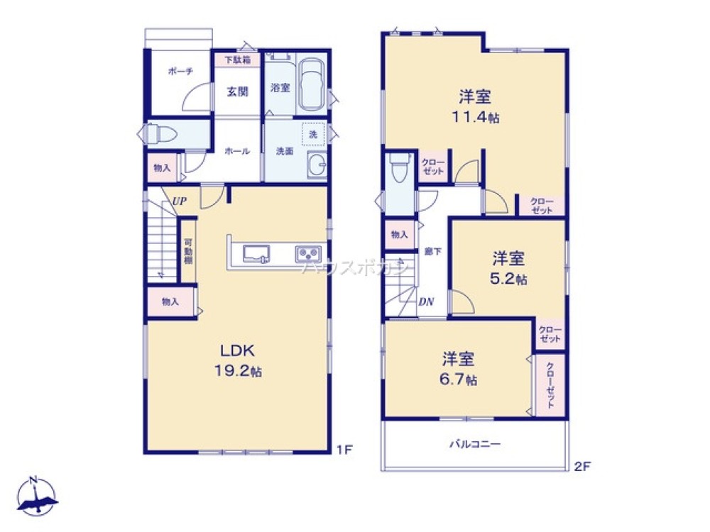 広々リビング、19.2帖！