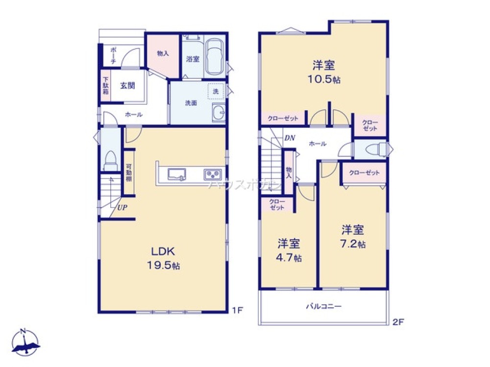 広々リビング、19.5帖！