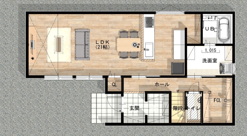 リビングダイニングを一望できる対面キッチン♪
