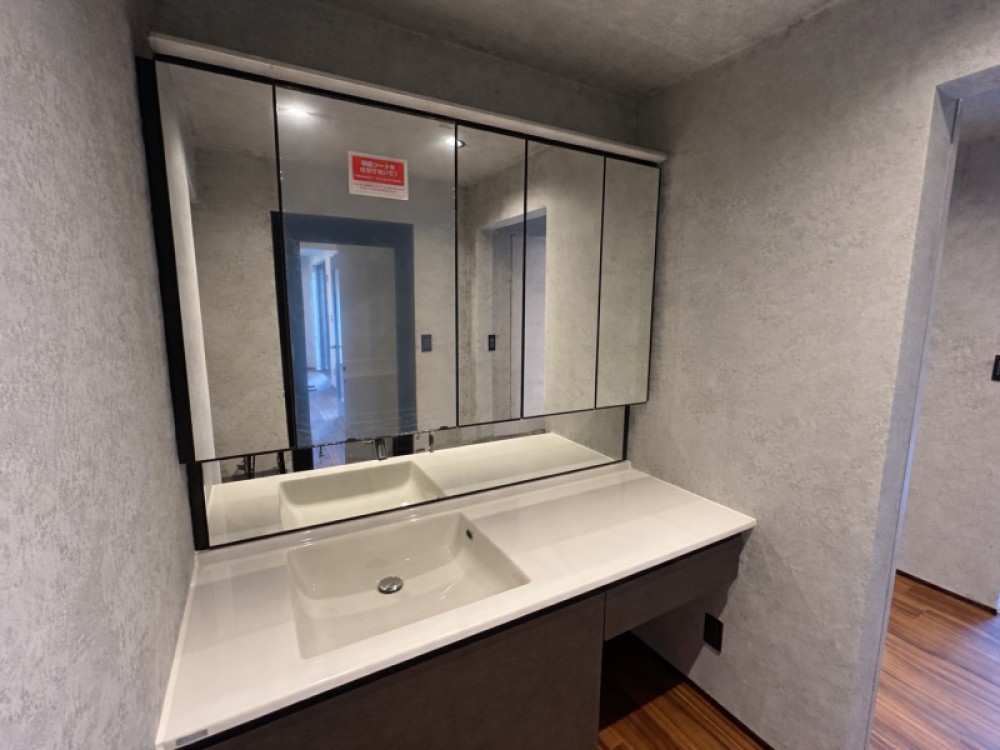 お洒落でゆったりとした洗面スペース。※CG加工済