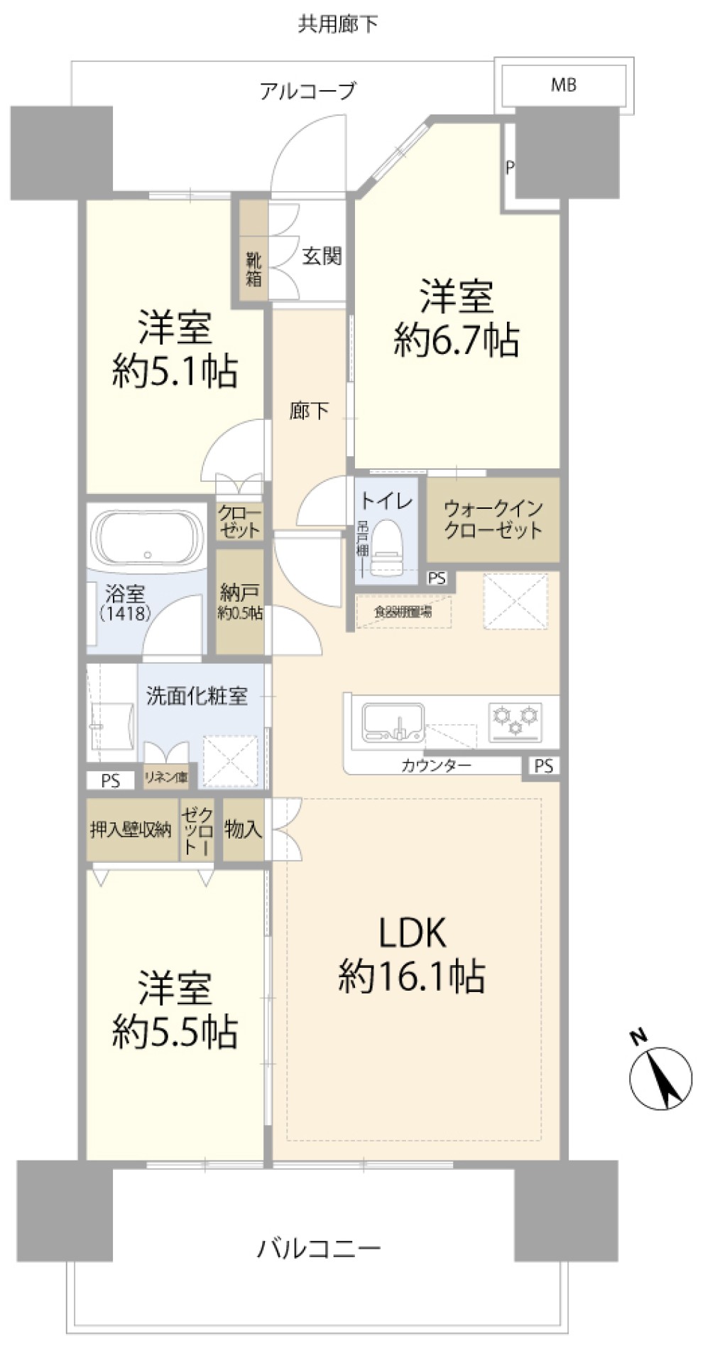 2023年築の築浅マンション。