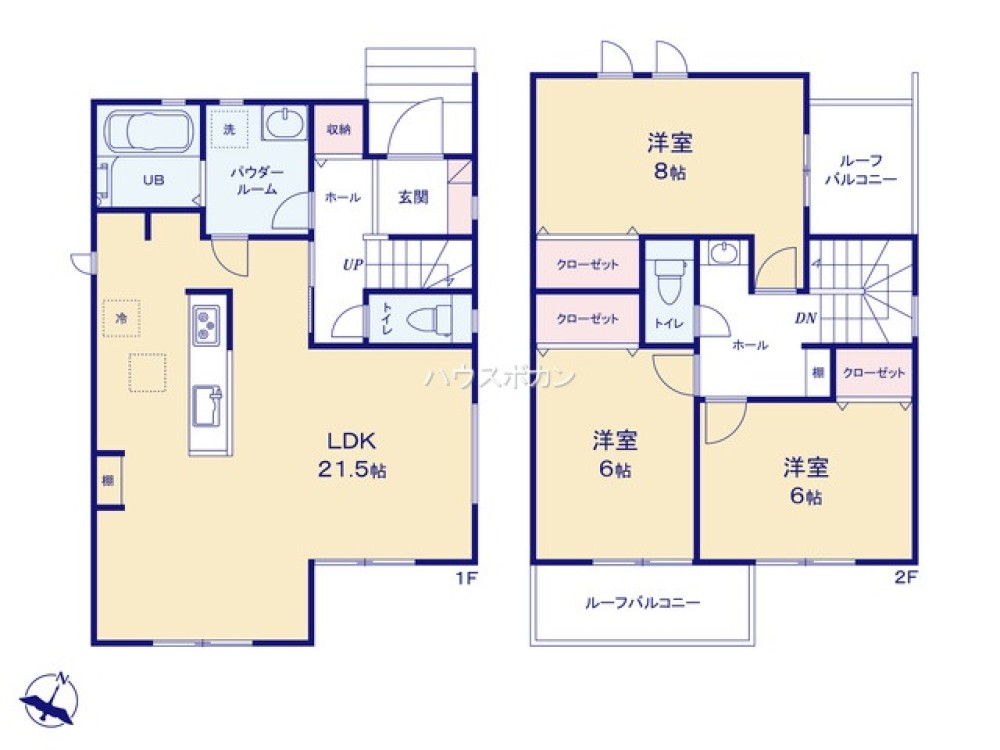 2面バルコニー！