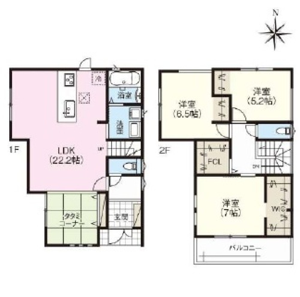 3ＬＤＫ＋ＦＣＬ+ＷＩＣ+タタミコーナー有り！