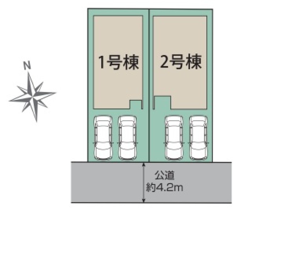 お車の駐車スペース2台分！