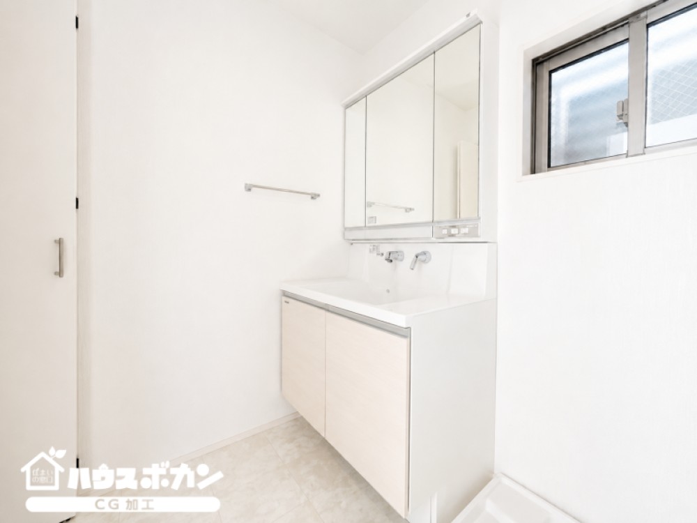 おしゃれでスタイリッシュな洗面スペース。