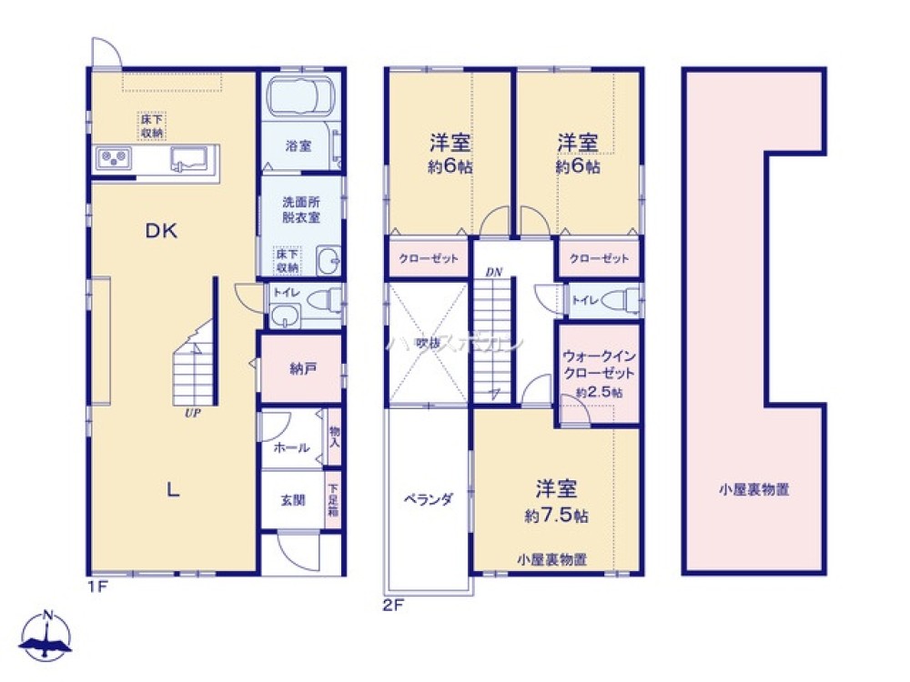 吹抜け＆WIC付き3LDKの間取り◎