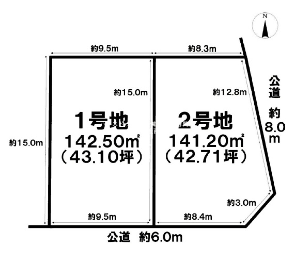 小牧市本庄郷浦　全2区画　1号地 画像1