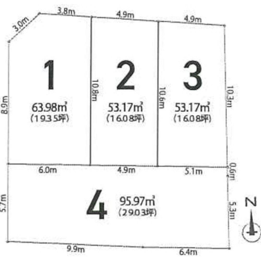 名古屋市昭和区御器所四丁目420④　全4区画　3区画 画像1
