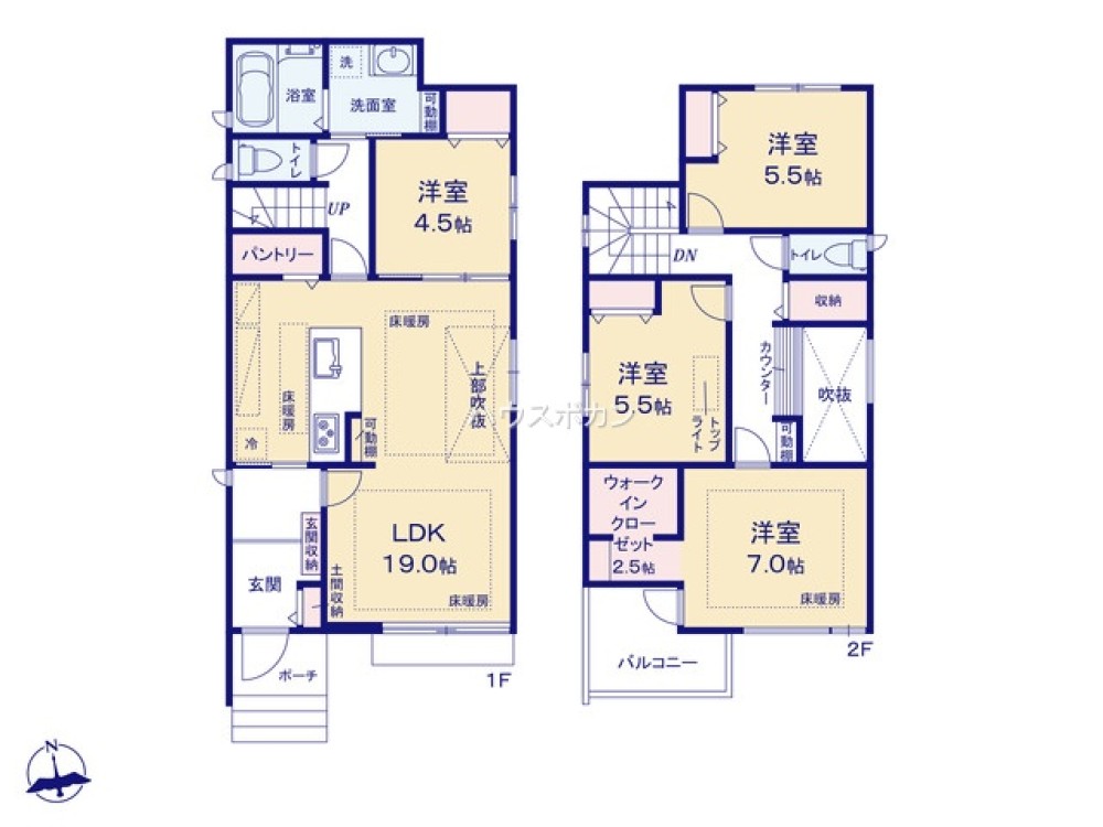 LDK19帖＋床暖房完備の4LDK！