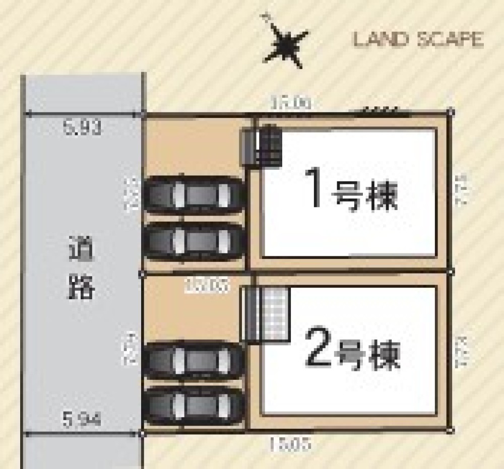 駐車並列2台分