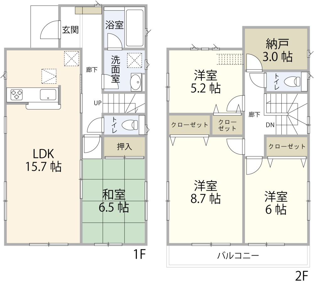 全居室収納付き！各部屋スッキリ収納◎