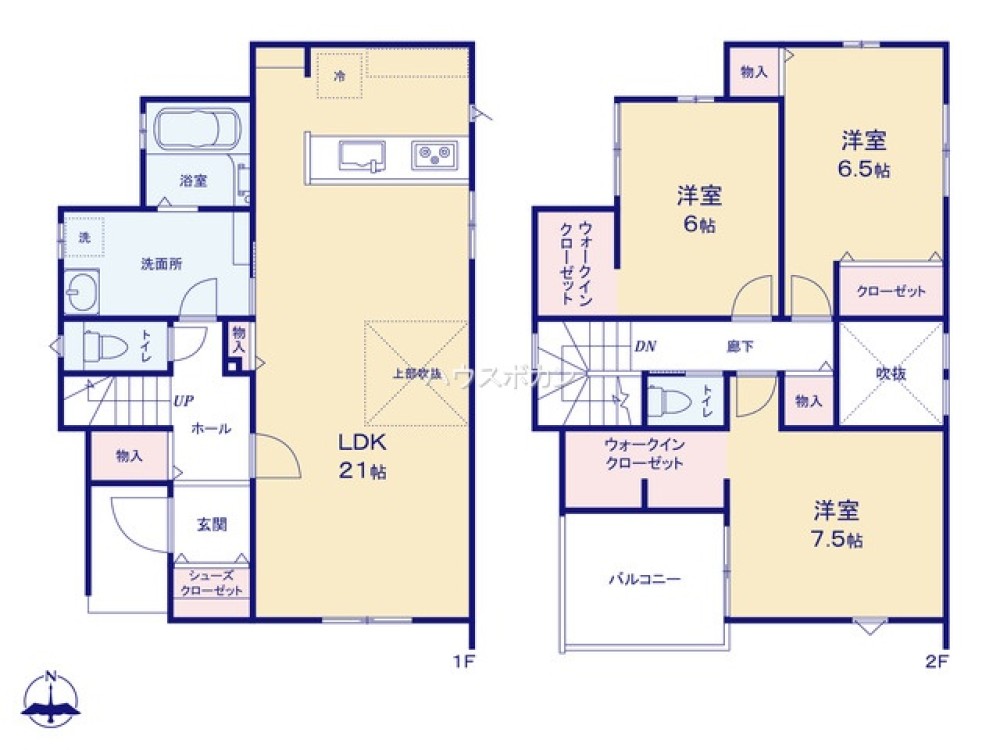 全居室6帖以上のゆったり設計。