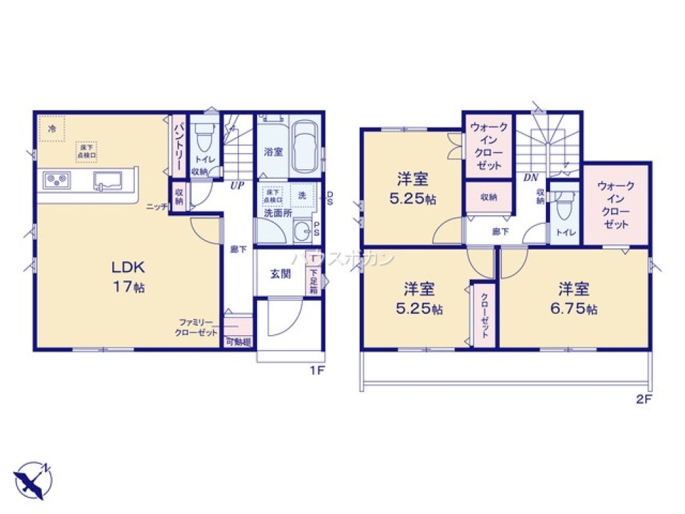 LDK17帖＋収納充実の3LDK！