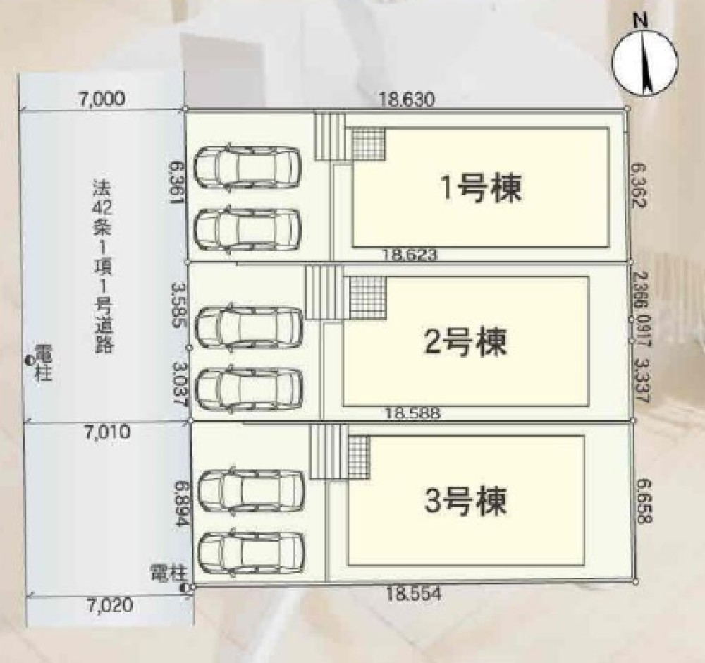 岡崎市中町　全3棟　1号棟 画像1