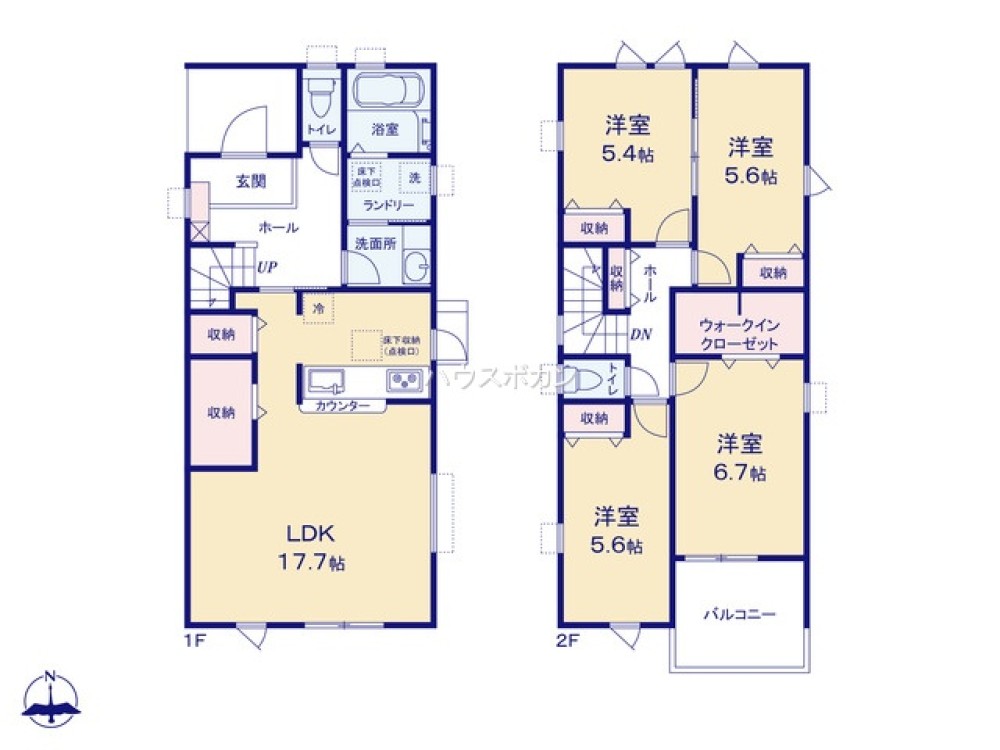 収納豊富・ゆとりのある間取り◎