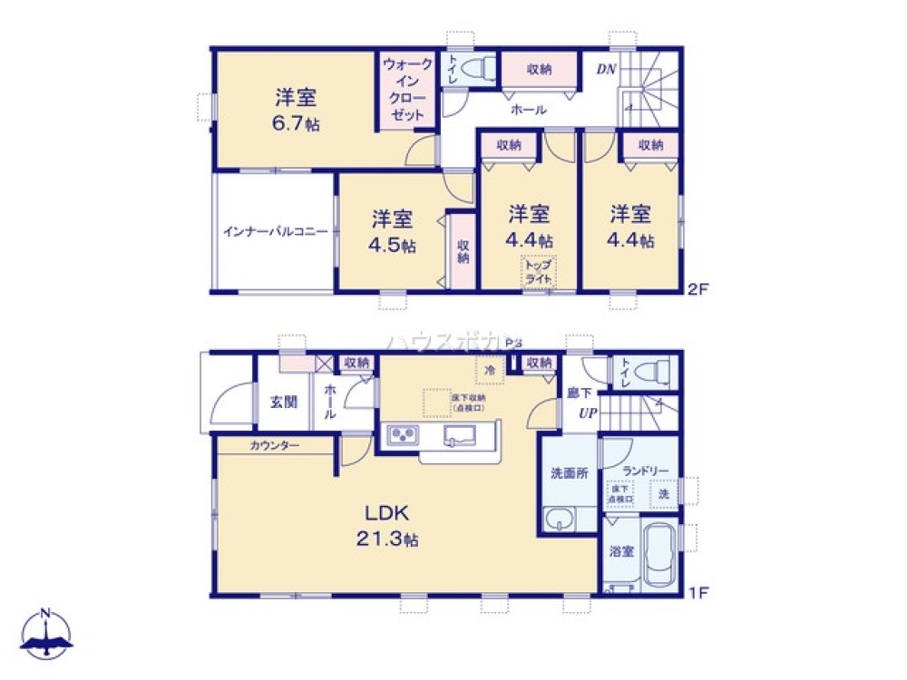 収納豊富・ゆとりのある間取り◎
