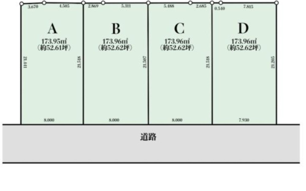 あま市甚目寺　全4区画　D区画 画像1